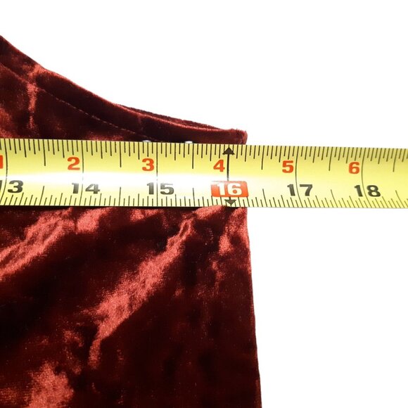 Harlowe and Graham Top Womens Juniors Medium Red Velvet Strappy Stretch Burgundy - Picture 3 of 14